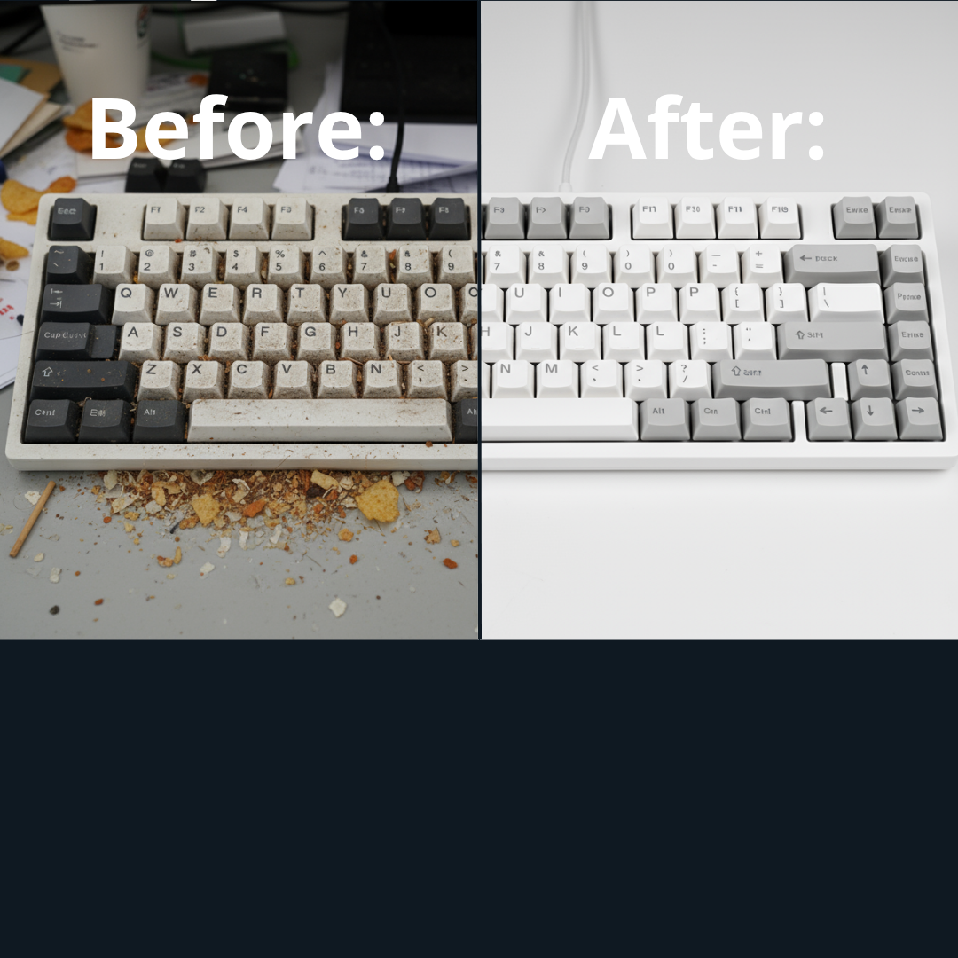 AEROVA mini electric blower cleaning car interior dashboard and air vents with precision attachments