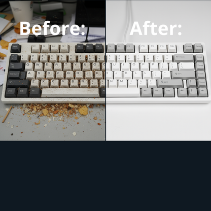 AEROVA mini electric blower cleaning car interior dashboard and air vents with precision attachments